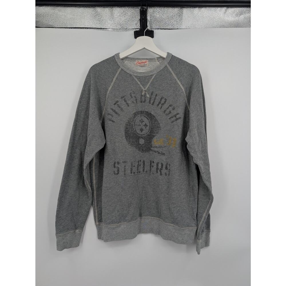 Junk Food Originals Long Sleeve Pull Over Crew Neck Pittsburgh Steelers Medium